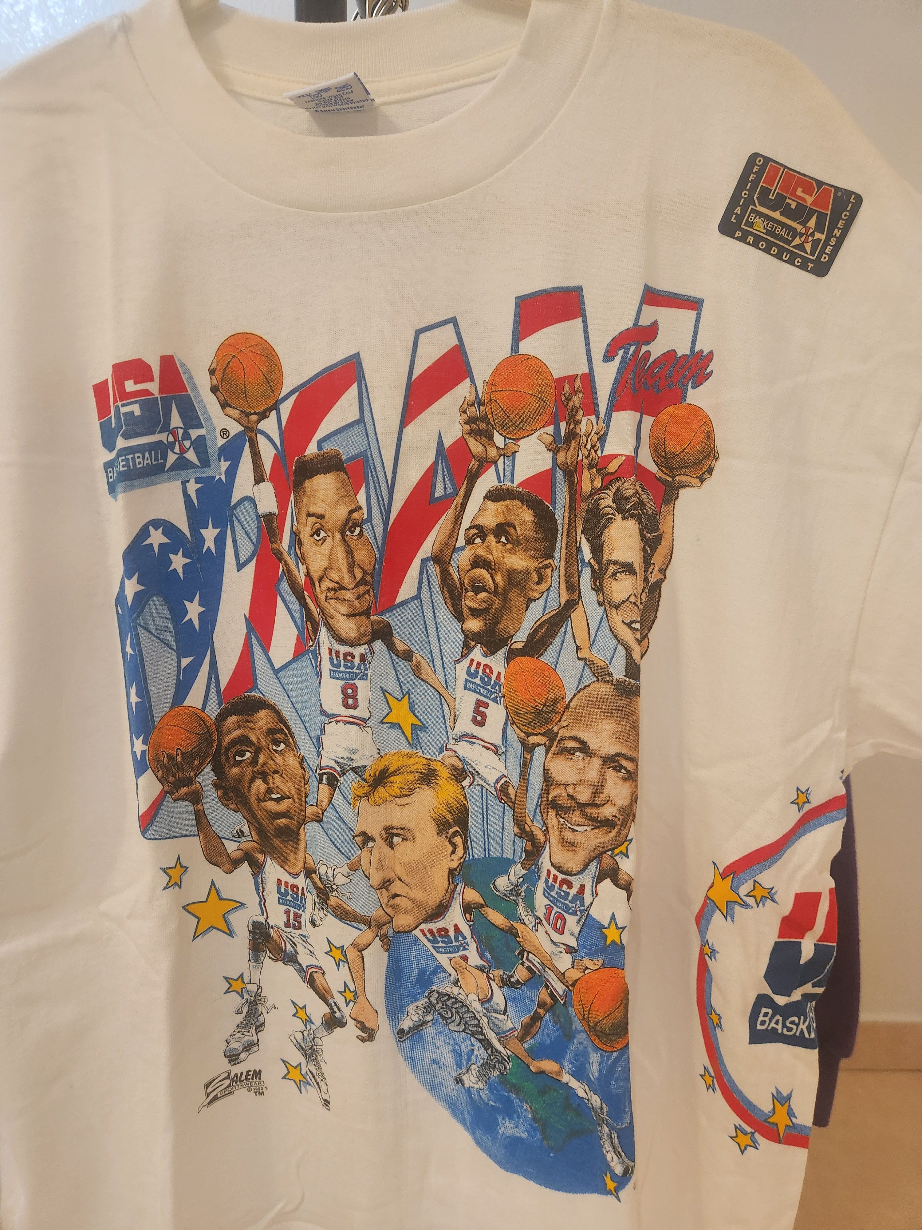 Salem Sportswear 1992 basketball Dreamteam Vintage Shirt Single Stitch Size US XL / EU 56 / 4 - 4 Thumbnail