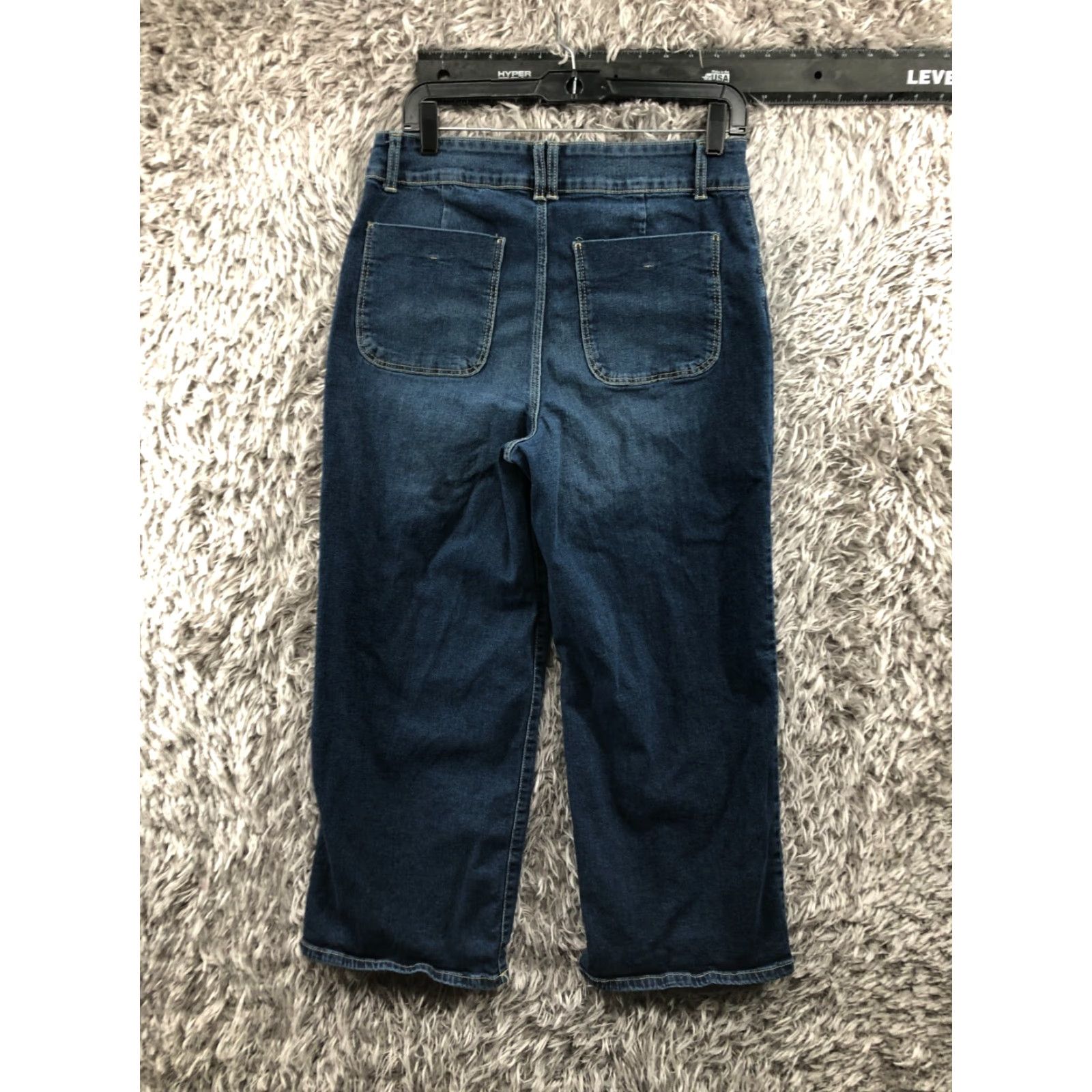 Vintage Falls Creek Jeans Womens Cropped Regular Blue Medium Wash 26 Inseam 5-Pocket Denim Cotton Belt Loops Zip Button Logo Vintage No Size 34" / US 12 / IT 48 - 5 Thumbnail