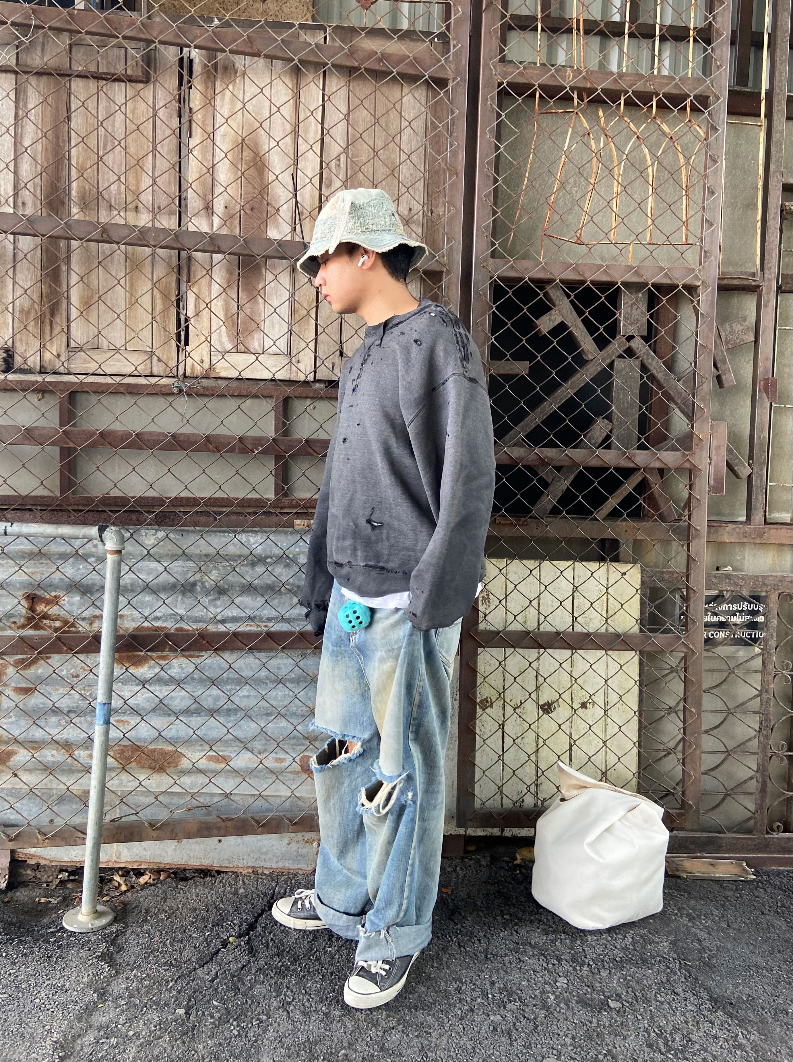 Vintage Thrashed Distressed & Faded Russell Sweatshir ERD Grunge Size US L / EU 52-54 / 3 - 21 Thumbnail