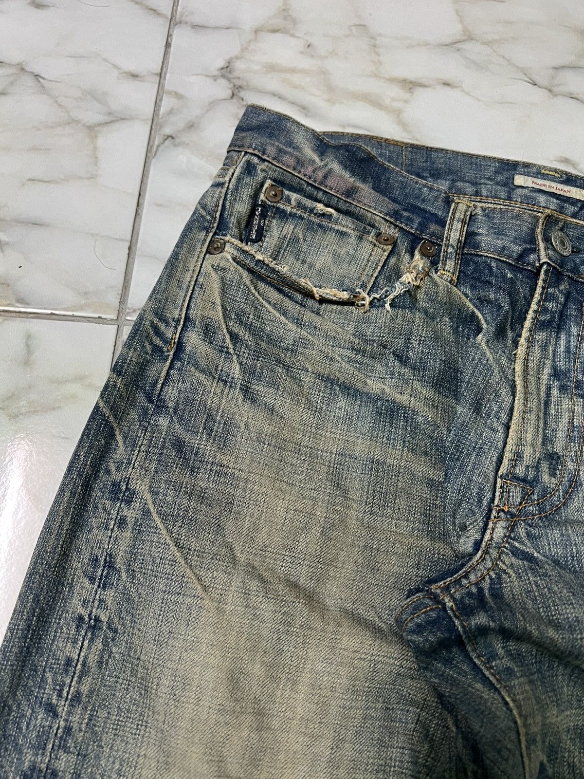 Eternal × If Six Was Nine × Le Grande Bleu (L.G.B.) 💥Vintage 90’s💥Eternal Mud Wash Distress Jeans Size US 30 / EU 46 - 6 Thumbnail