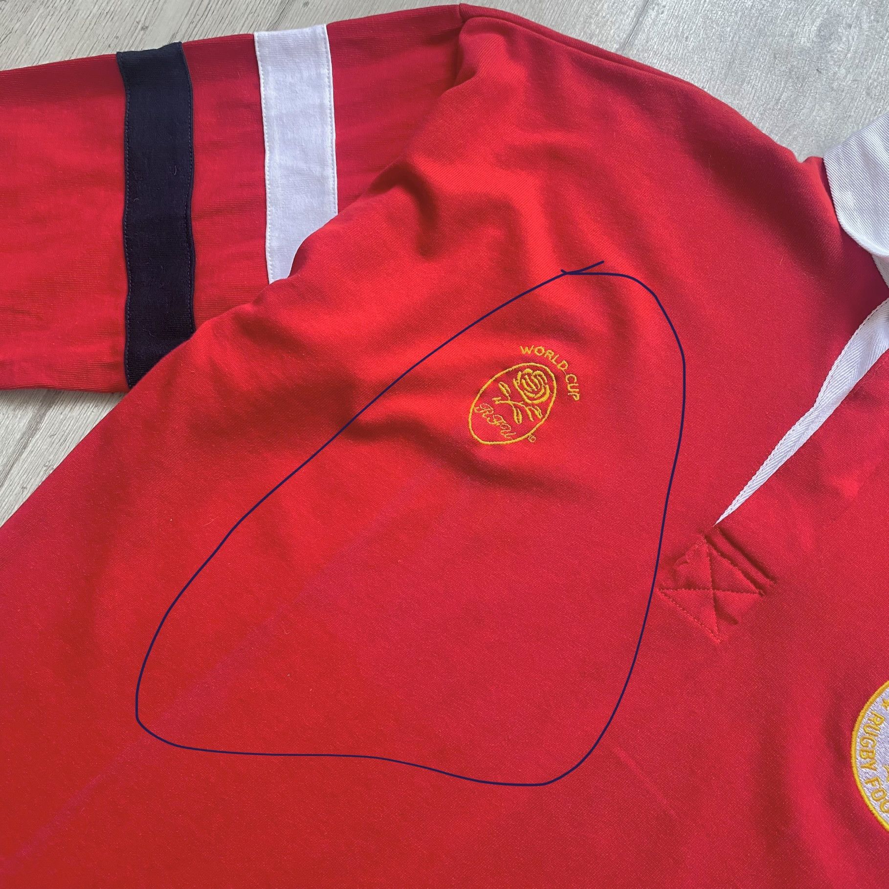 Cotton Traders 🏈USA Rugby Football Union Polo jersey - 1980s World cup Size US L / EU 52-54 / 3 - 11 Thumbnail