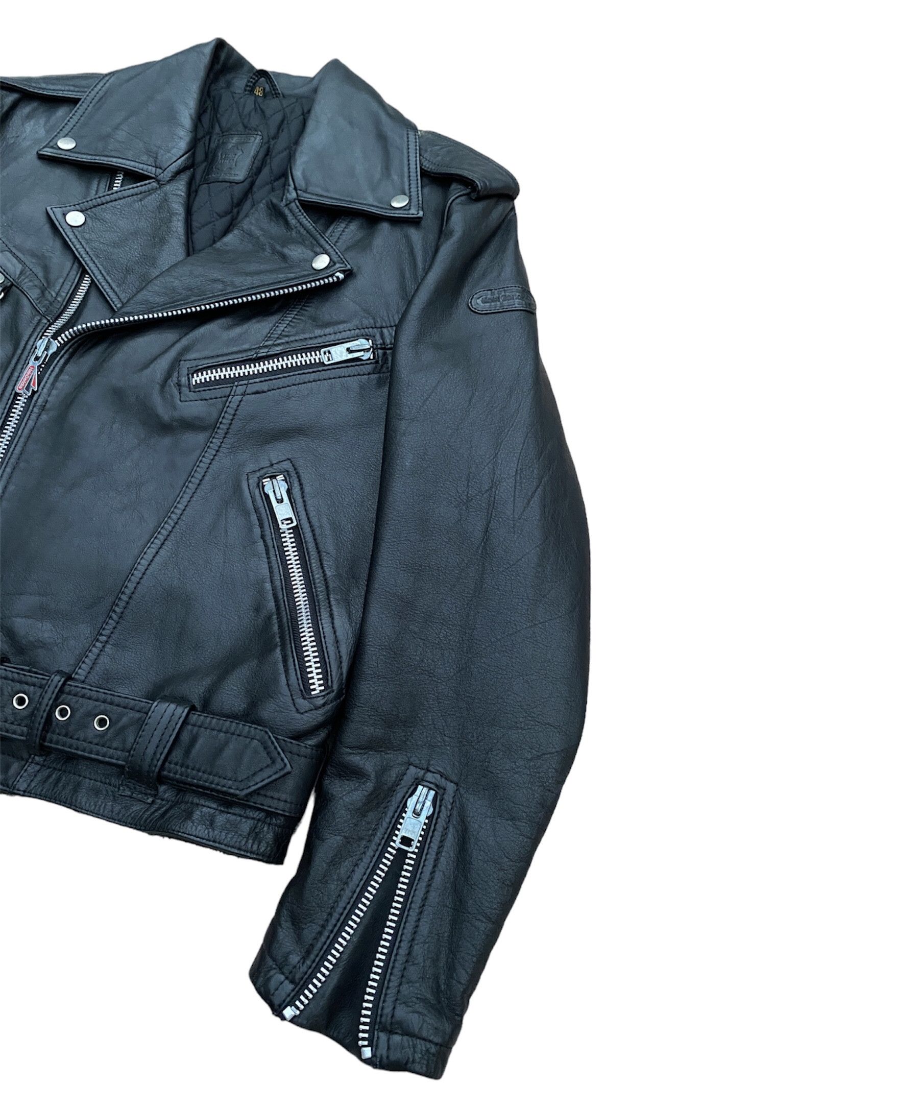 Vintage 80s Leather Biker Jacket Jofama Janbell Petroff type