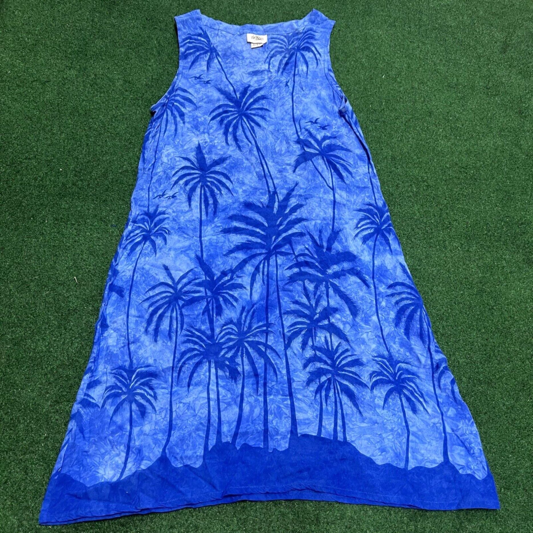 Vintage Hi Lites Womens Blue Sleeveless Tropical Cover Up Dress Beach Size Medium Size M / US 6-8 / IT 42-44 - 1 Thumbnail