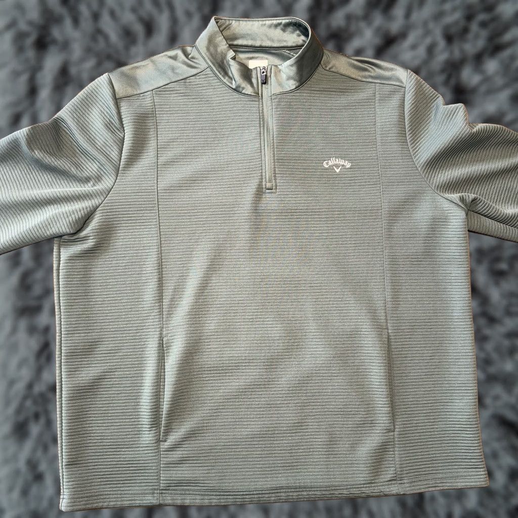 Callaway Callaway Pullover Mens 3XL Green Opti-Dri Golf 1/4 Zip Ribbed Performance Top Size US XXL / EU 58 / 5 - 1 Thumbnail