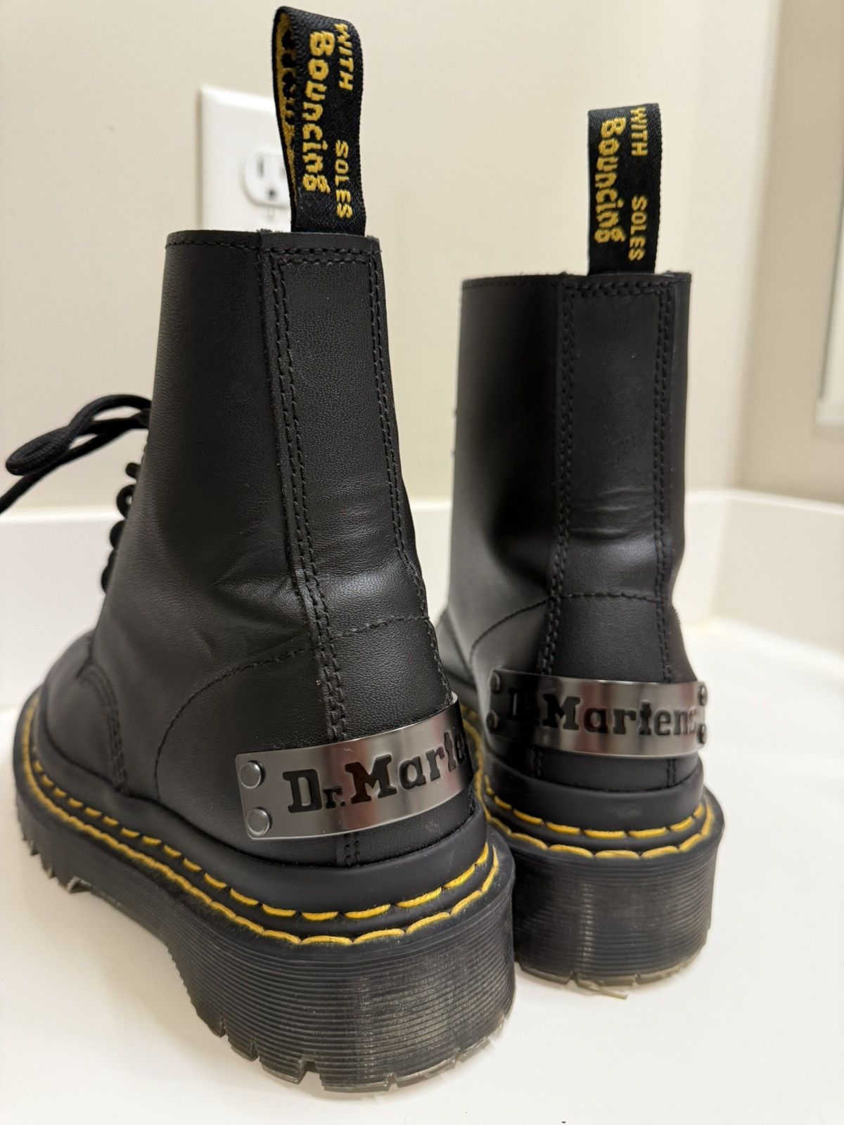 Dr. Martens RARE! Dr Martens 1460 Bex Double Stitch 8 Eye Boots, Black Size US 6 / IT 36 - 15 Thumbnail