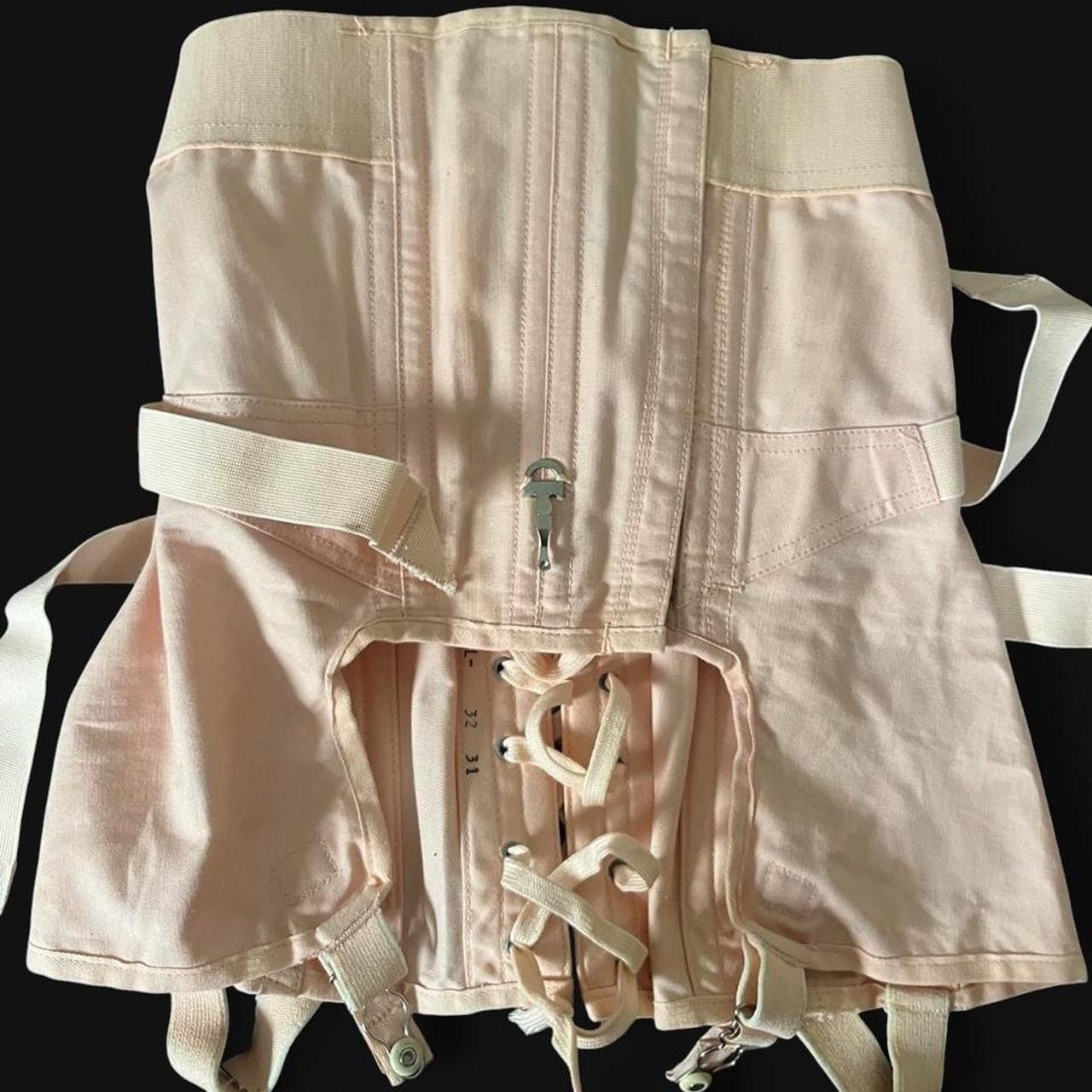 Vintage TRUE VINTAGE • RARE 1940s CAMP BABY PINK SPIDERWEB CORSET Size ONE SIZE - 5 Thumbnail