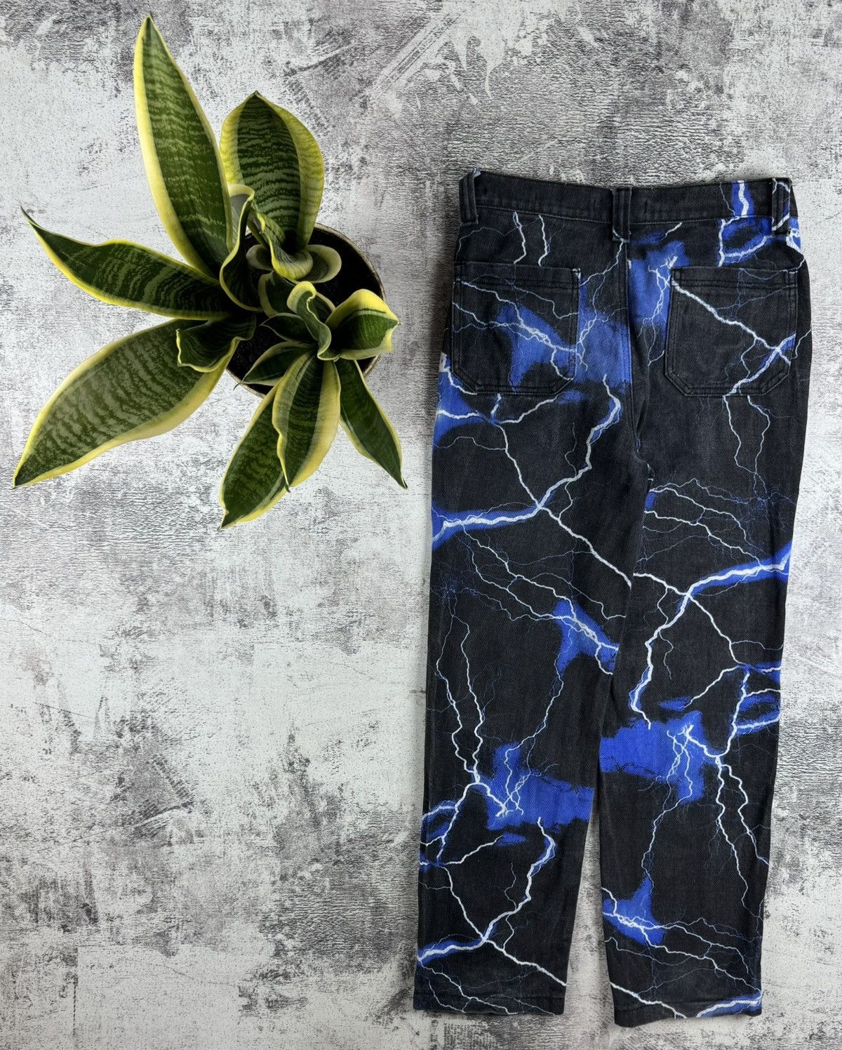 Jaded London Jaded London Blue Lighting Print Skate Jeans Pants Trousers Size US 30 / EU 46 - 1 Thumbnail