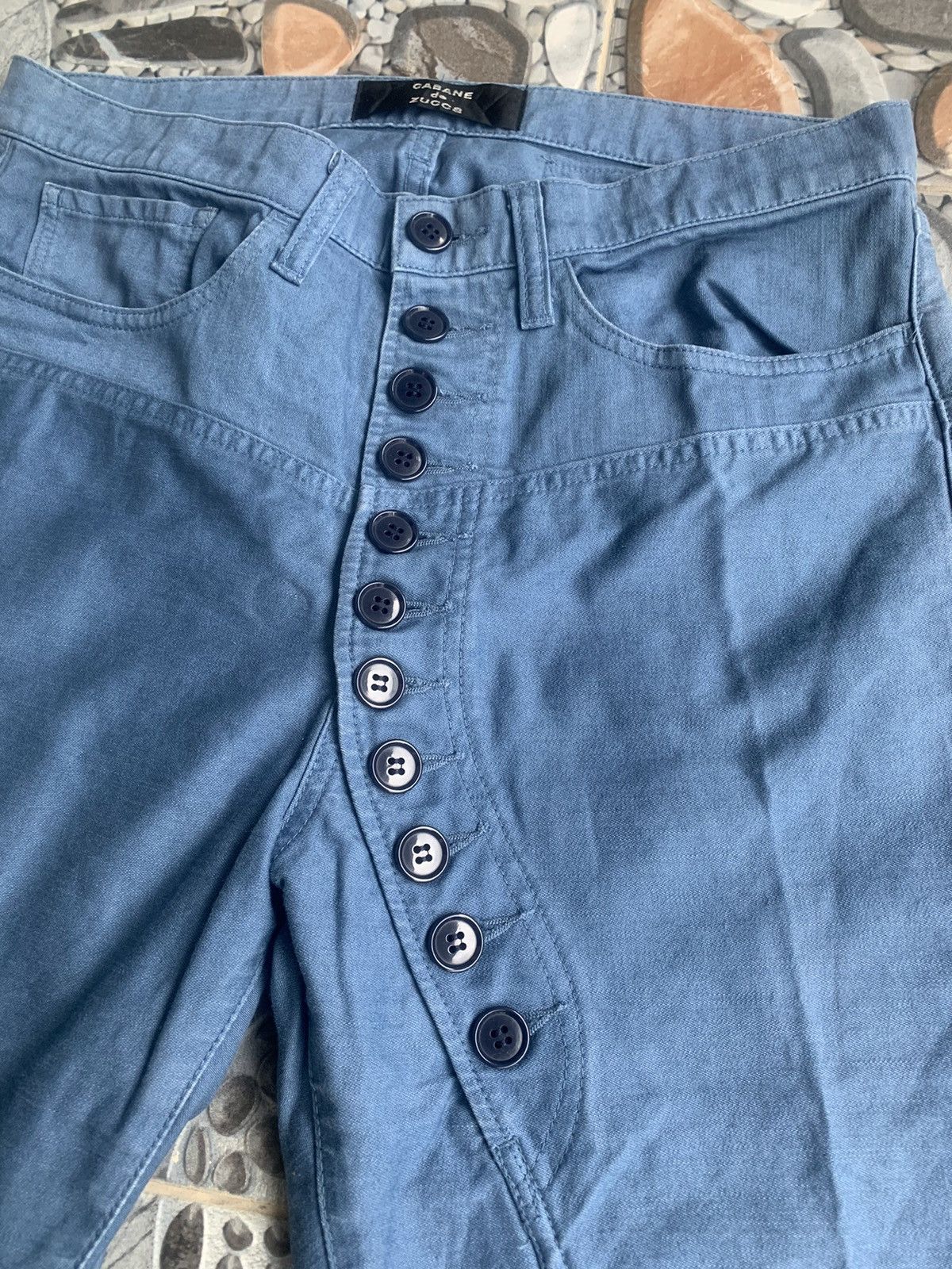 CABANE de ZUCCa × Issey Miyake × Vintage Cabane de Zucca Asymmetrical Button Pants Size US 30 / EU 46 - 6 Thumbnail