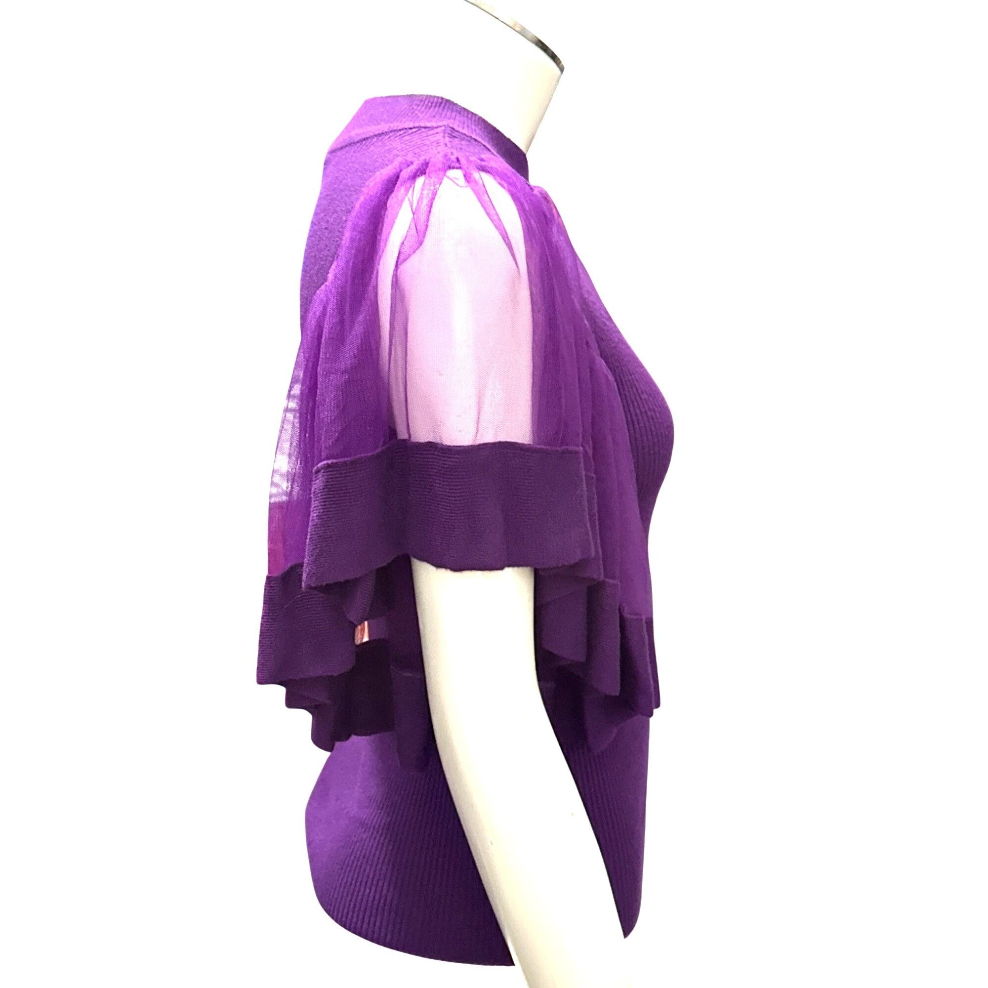 Other 7Th Avenue Design Studio XS Purple Puff Flutter Sleeve Blous Size XS / US 0-2 / IT 36-38 - 8 Thumbnail