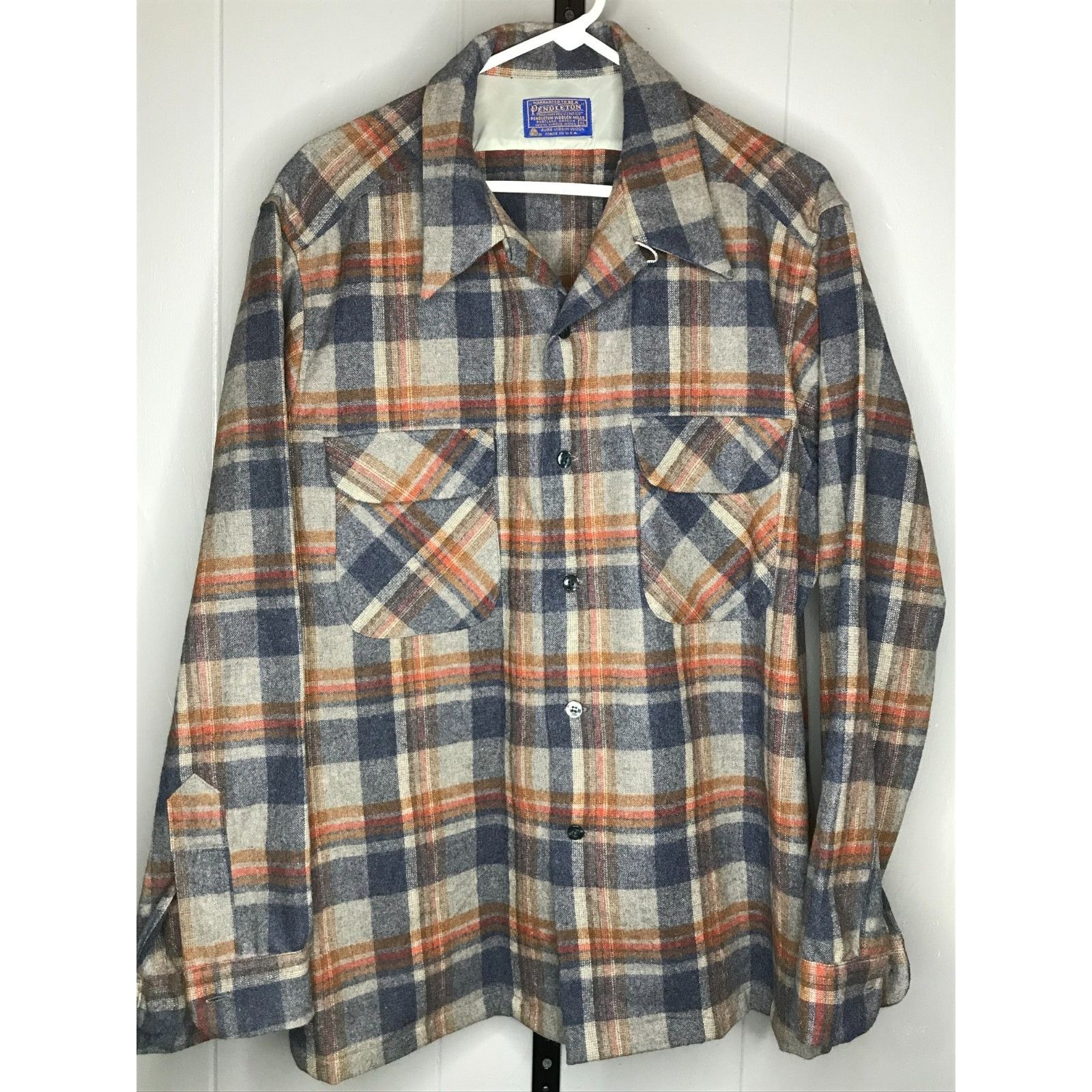 Pendleton Vintage Pendleton Plaid 100% Virgin Wool Brown Board Shirt M Size US XL / EU 56 / 4 - 1 Thumbnail
