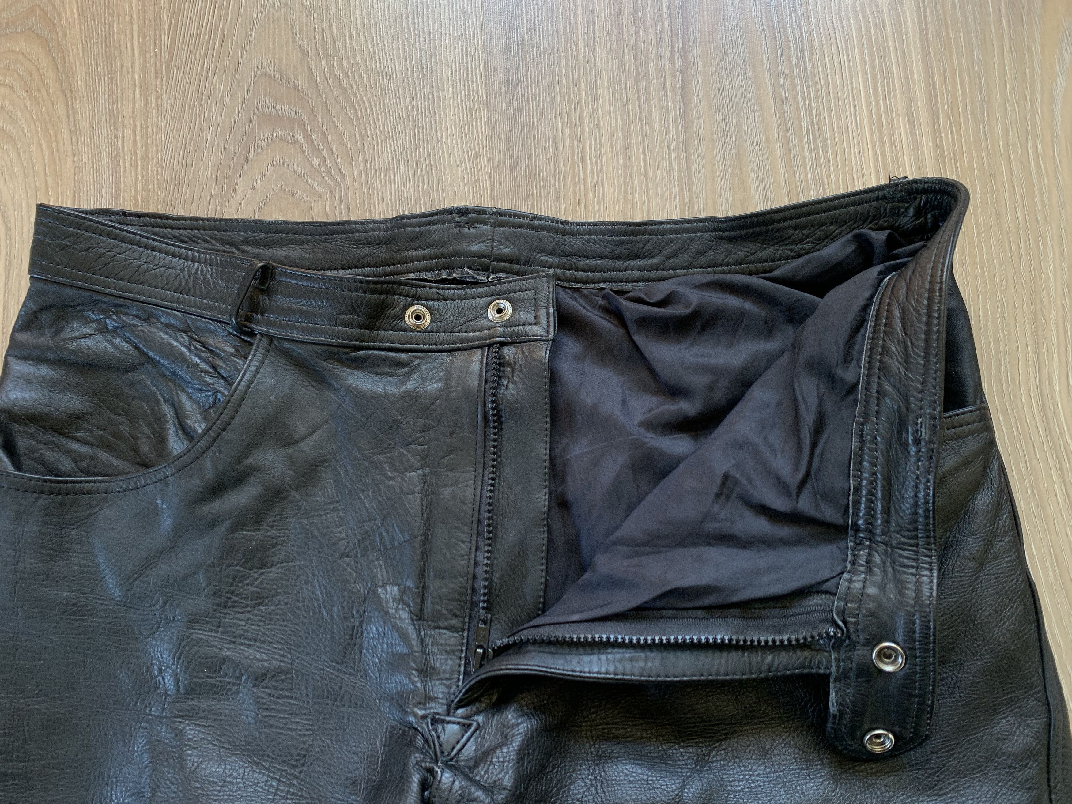 Leather Mens Vintage Black Biker Leather Pants Size US 40 / EU 56 - 5 Thumbnail