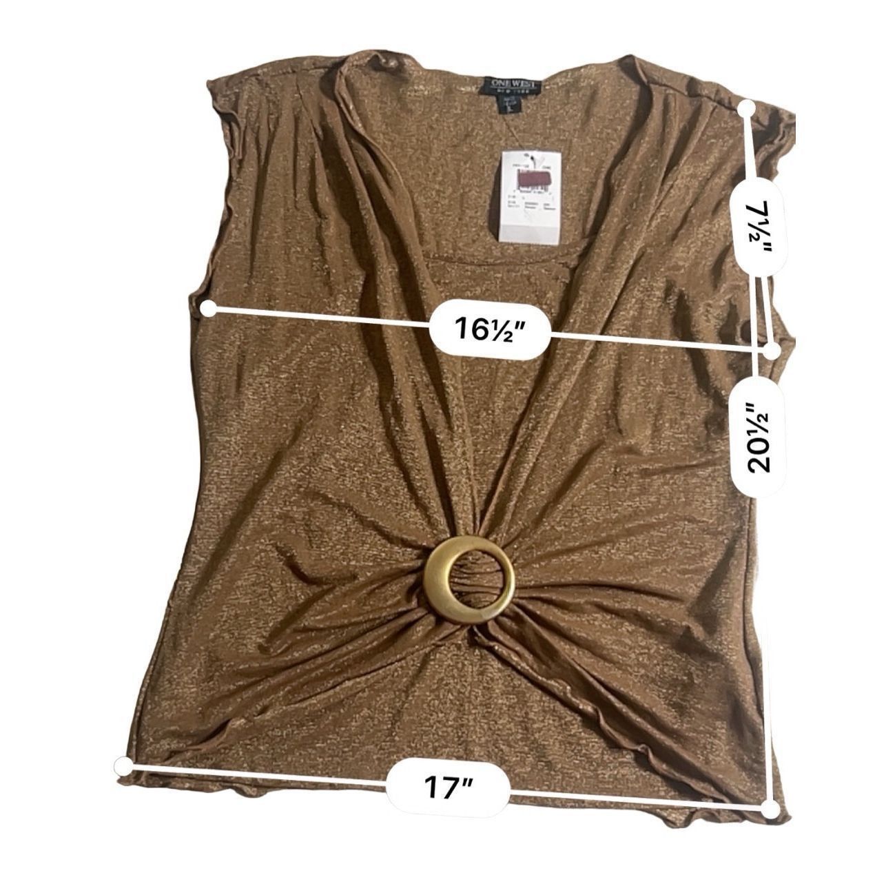 Vintage Vintage One West Brown Gold Top Large Size L / US 10 / IT 46 - 4 Thumbnail