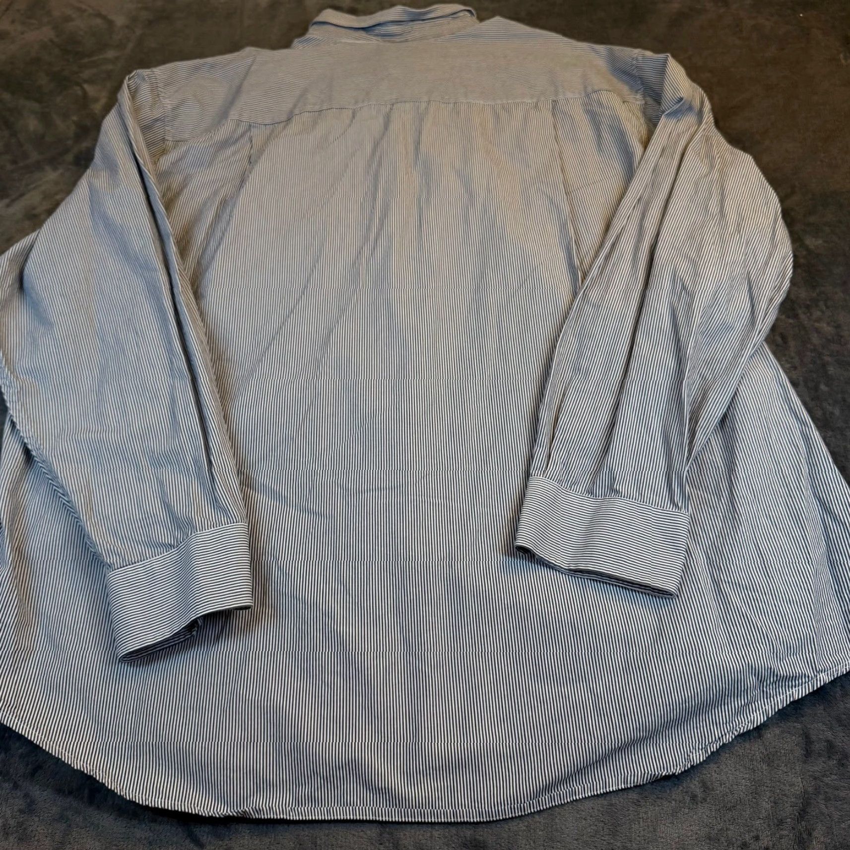 Izod VINTAGE IZOD Button-Down Shirt Mens 3XLT Blue White Striped Long Sleeve 3XL Tall Size US XXL / EU 58 / 5 - 4 Thumbnail