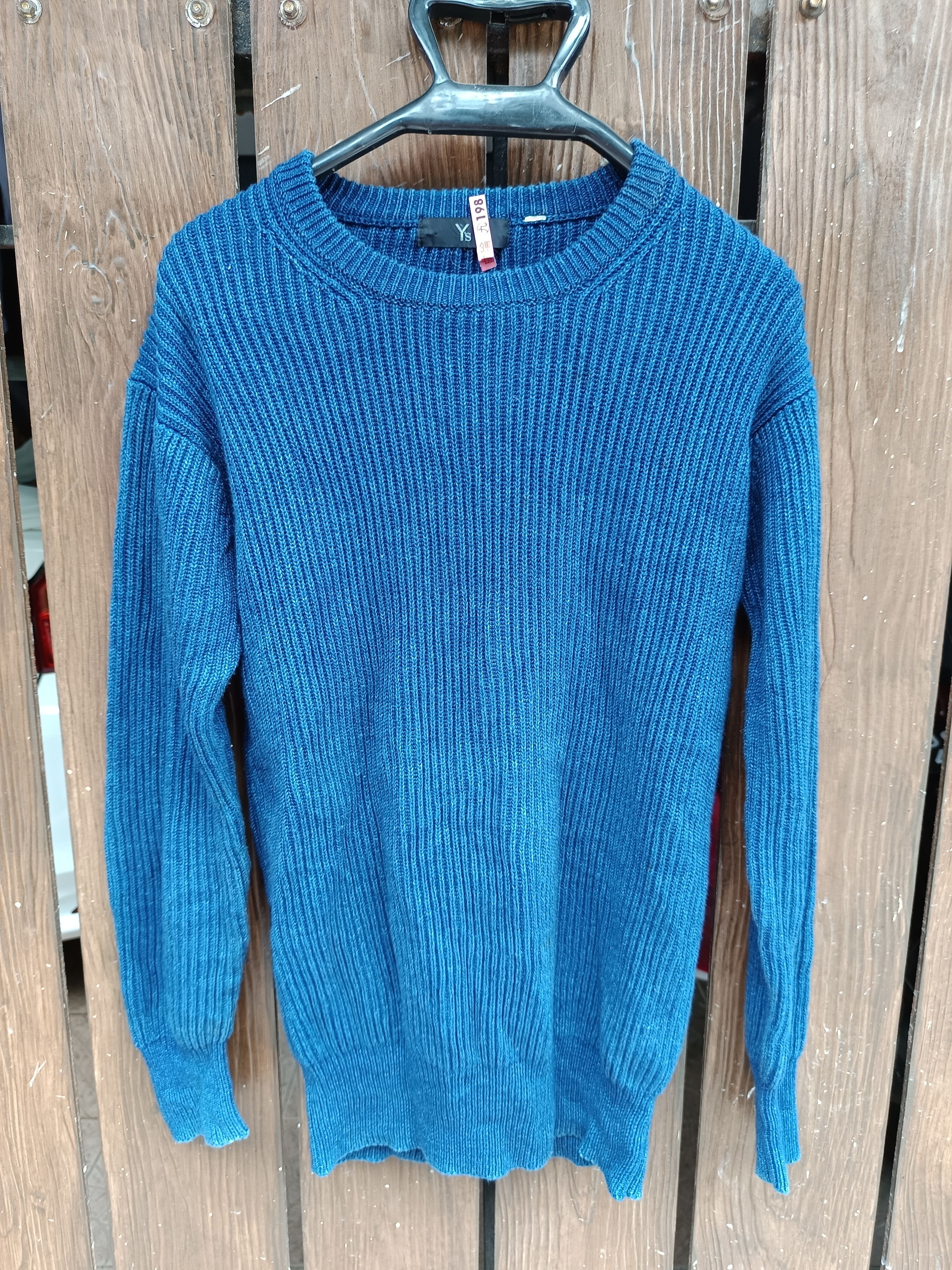 Japanese Brand × Y's × Yohji Yamamoto Vintage 80s y's blue indigo knit Size US M / EU 48-50 / 2 - 1 Thumbnail