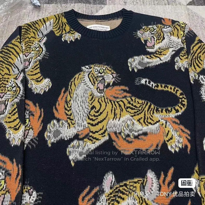 Wacko Maria Wacko Maria Full Print Tiger Knitted Sweater Size US L / EU 52-54 / 3 - 2 Thumbnail