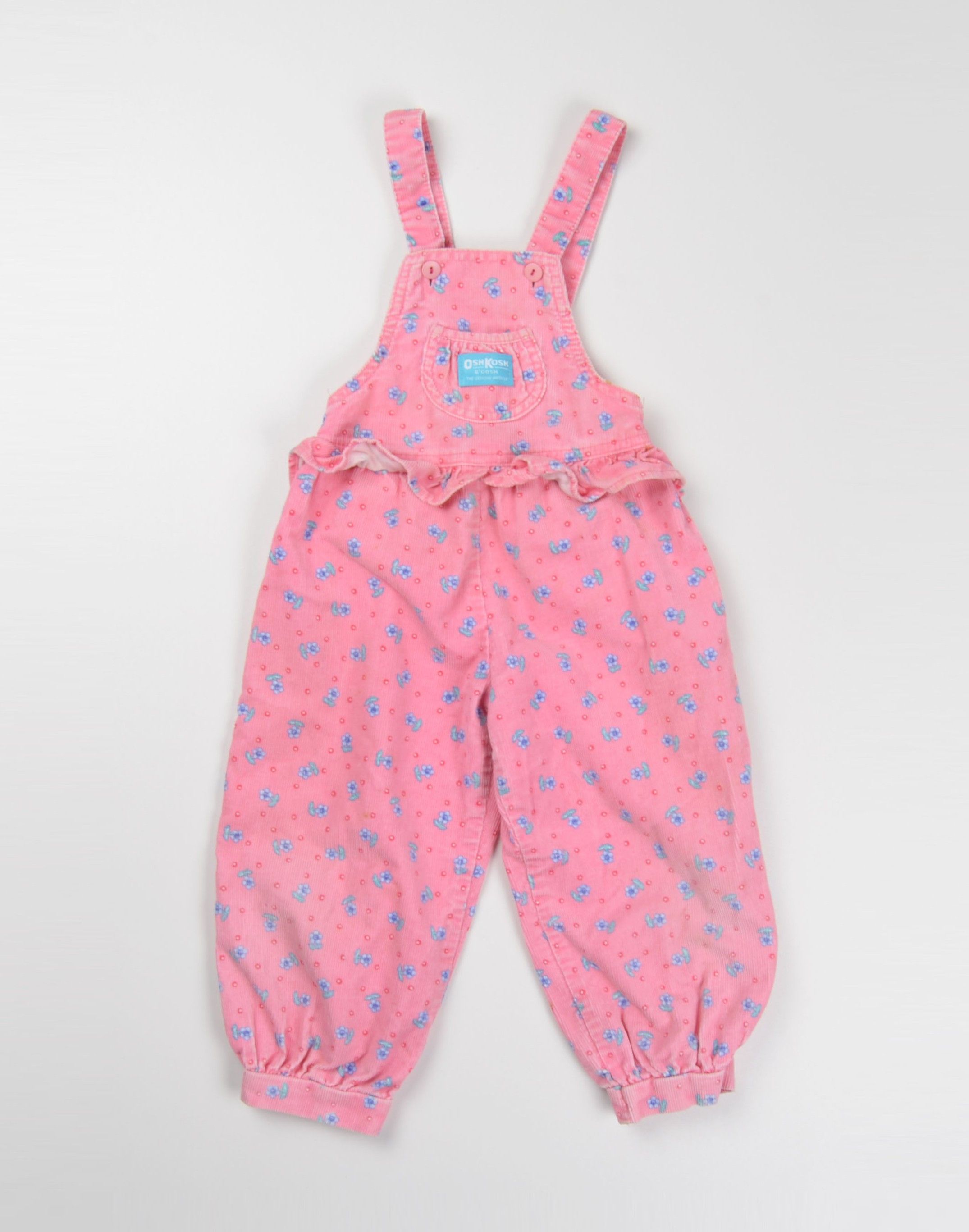 Oshkosh Vintage Oshkosh B’gosh Baby Corduroy Floral Overalls Size XXS / US 00 / IT 34 - 1 Thumbnail
