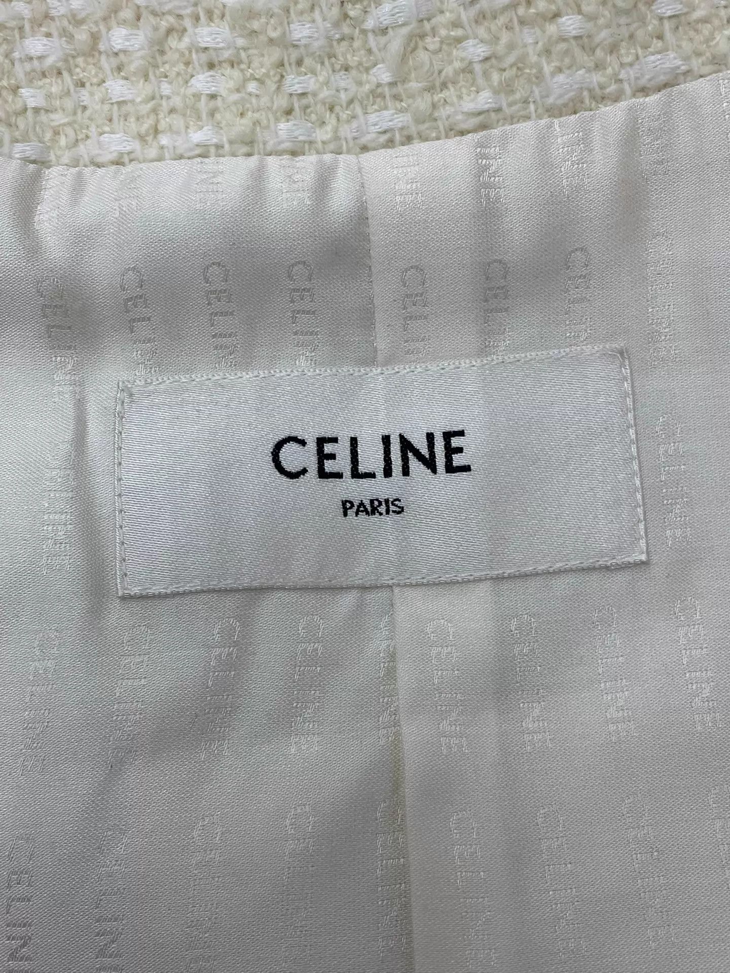 Celine Celine White Gold Button Two-Pocket Woven Classic Jacket 38 Size XS / US 0-2 / IT 36-38 - 4 Thumbnail