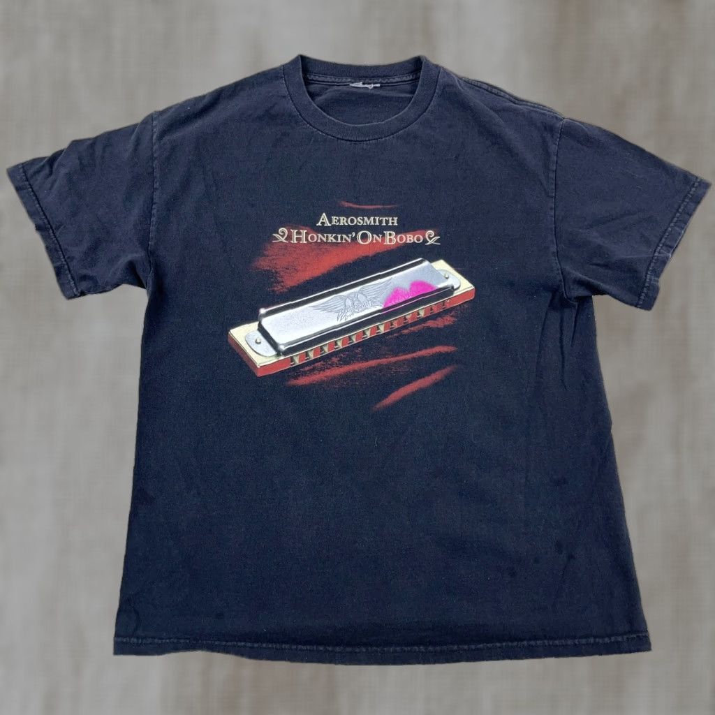 Aerosmith Vintage Aerosmith Shirt Men M Black Band Tee Concert Y2K Honkin On Bobo Mens Band Rock Tee Size US M / EU 48-50 / 2 - 1 Thumbnail