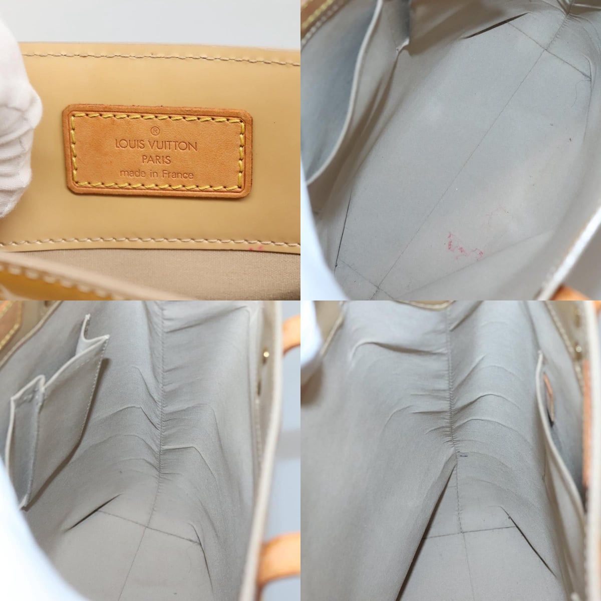 Louis Vuitton LOUIS VUITTON Monogram Vernis Reade MM Hand Bag Beige M91141 Size ONE SIZE - 11 Thumbnail