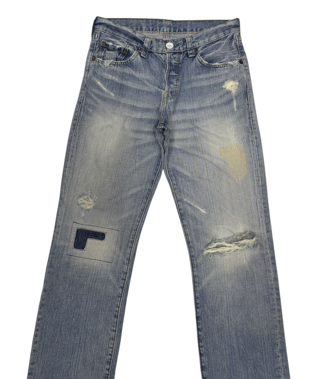 Kapital Vintage Levis Patchwork Faded Distressed Denim Jean Size US 30 / EU 46 - 5 Thumbnail