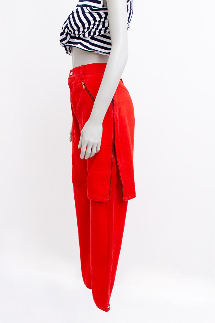 Kansai Yamamoto Kansai Yamamoto vintage red denim pants cargo Size US 34 / EU 50 - 2 Thumbnail