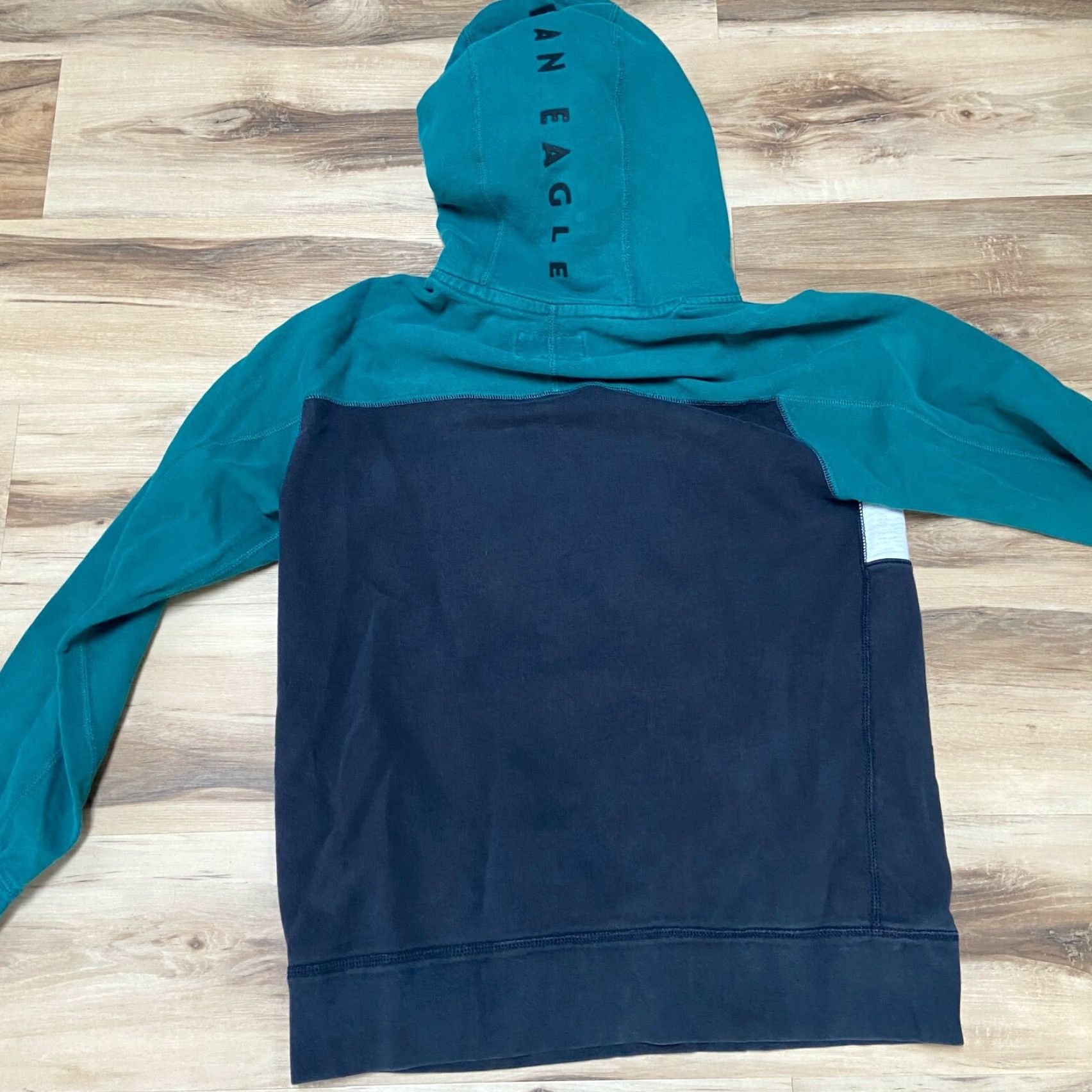 American Eagle Outfitters American Eagle Outfitters Hoodie Mens M Black Green Cotton Pouch Pocket Pullover Sweatshirt Size US M / EU 48-50 / 2 - 7 Thumbnail