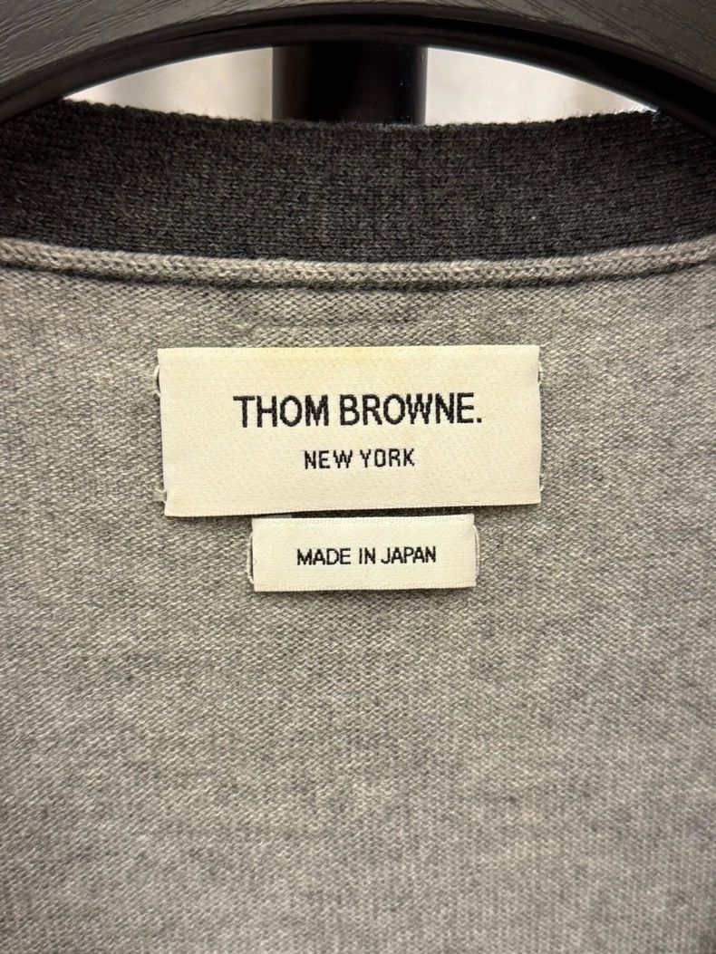 Thom Browne THOM BROWNE Grey patchwork wool cardigan sweater 2502-Nexta Size US XXL / EU 58 / 5 - 3 Thumbnail