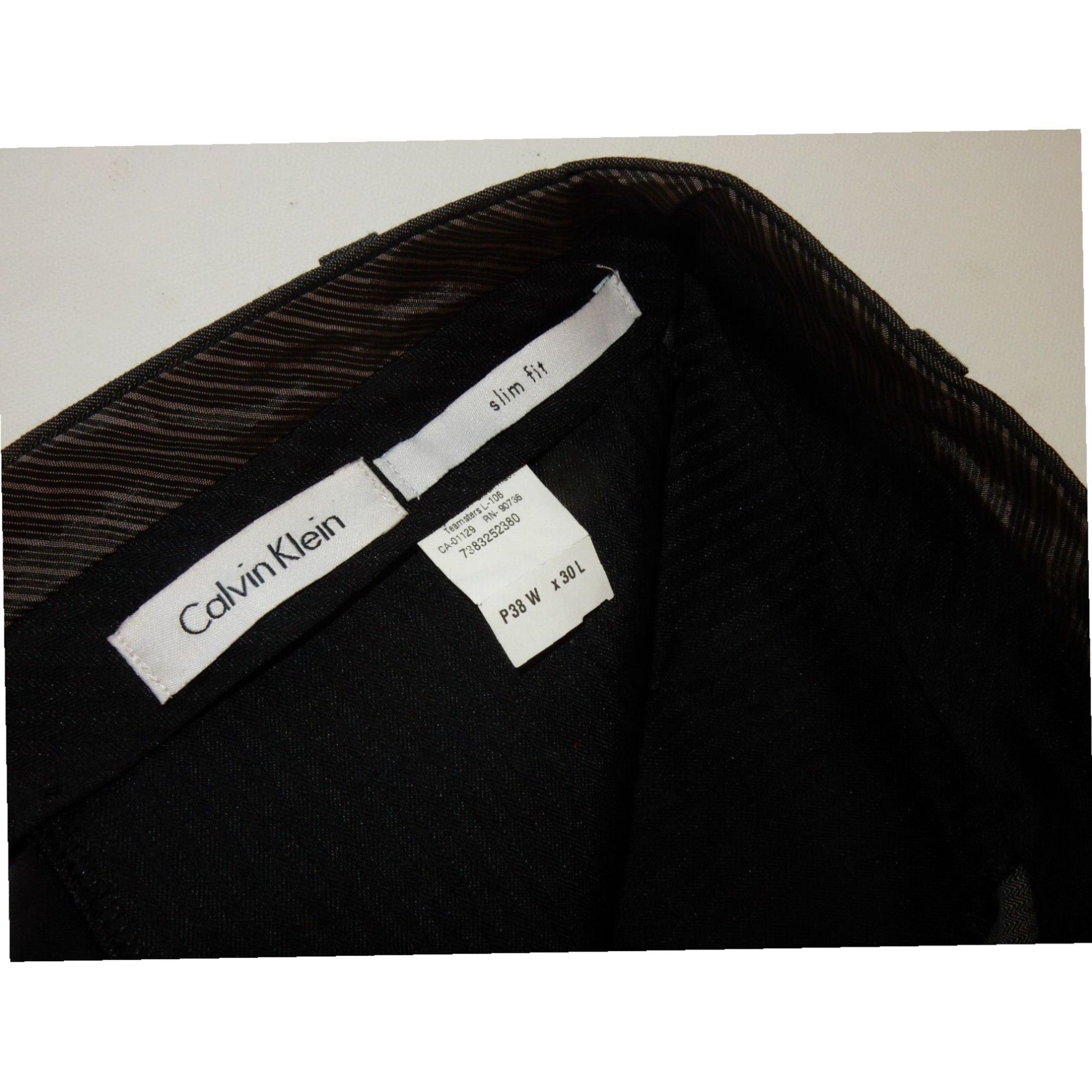 Calvin Klein Calvin Klein Men's Dress Pants Gray Wool Size 38x30 Slim Fit Regular Size US 38 / EU 54 - 5 Thumbnail