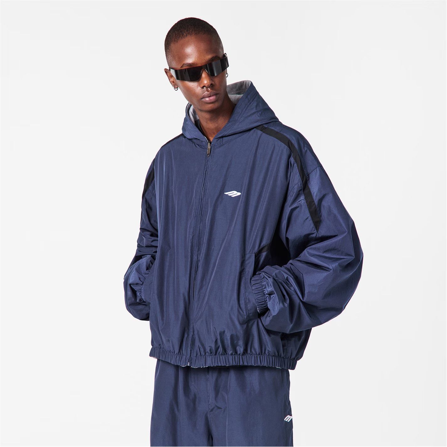 Balenciaga o1g2r1mq0226 Bal Tech Reverse Weather Resistant Jacket Blue Size US XL / EU 56 / 4 - 3 Thumbnail