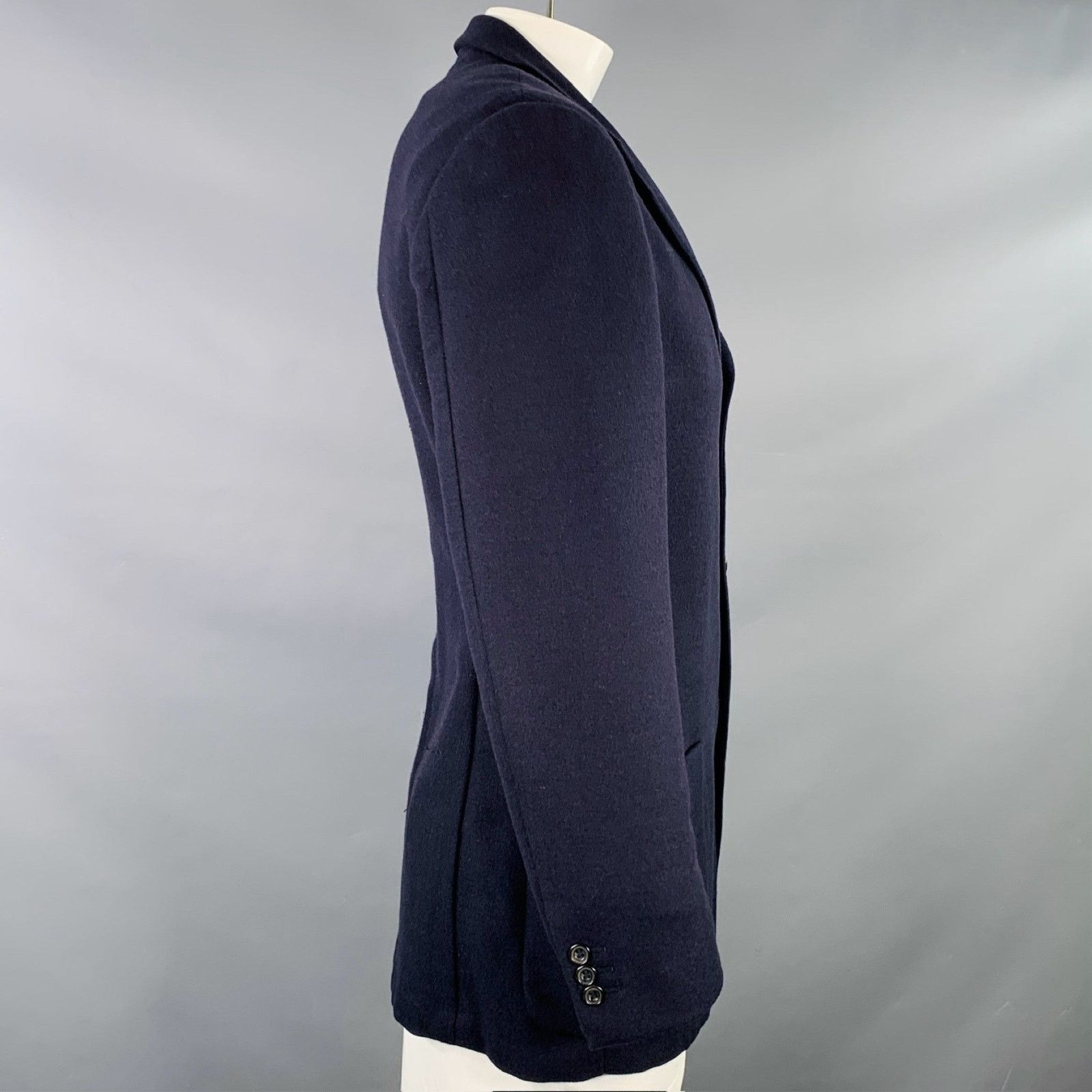 Ermenegildo Zegna Size 42 Navy Cashmere Wool Notch Lapel Jacket Size US L / EU 52-54 / 3 - 2 Thumbnail