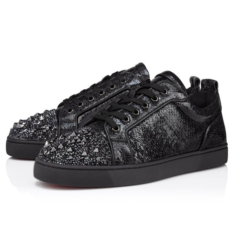 Christian Louboutin os11x0226 Louis Junior P Strass Eternity Trainers In Black Size US 13 / EU 46 - 2 Thumbnail