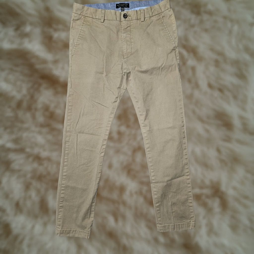 Banana Republic Banana Republic Fulton Skinny Chino Pants Mens 32x32 Beige Slim Stretch Cotton Spandex Business Casual Flat Front Zip Button Pockets Womens Size US 32 / EU 48 - 1 Thumbnail
