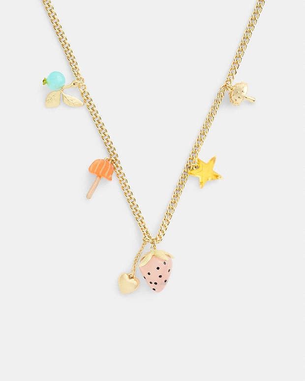 Coach NWT Coach X Observed By Us Strawberry Heart Charm Necklace Size ONE SIZE - 1 Thumbnail
