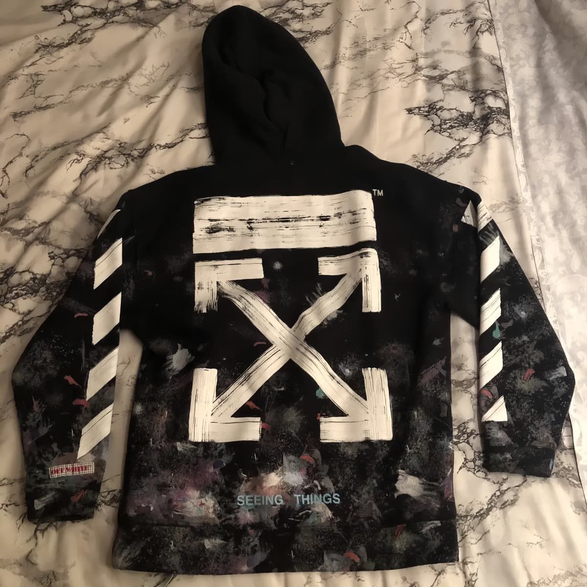 トップス OFF-WHITE Diag Galaxy Over zip Hoodie Buy Off-White Diag Galaxy Brushed Over Hoodie 'Black