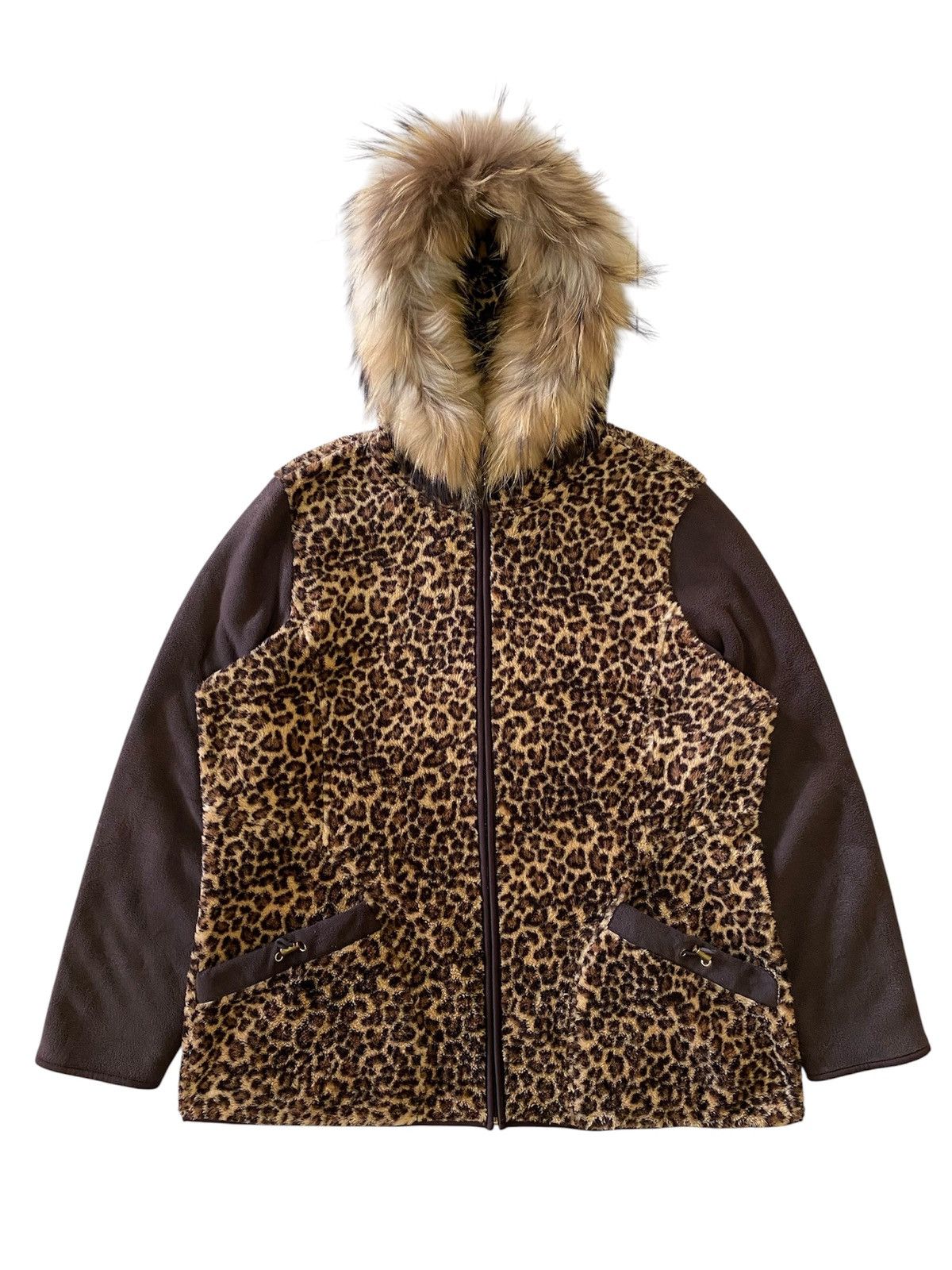 Vintage Fur Crocodile Leopard Sherpa Fleece Jacket Y2K Cozy Outer Size ONE SIZE - 1 Thumbnail
