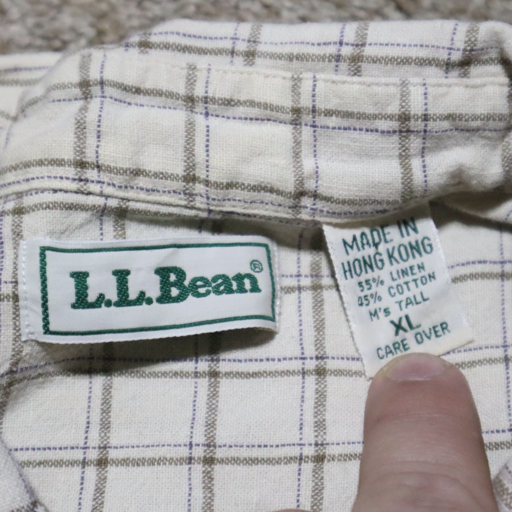 Vintage LL Bean Shirt Short Sleeve Mens XL Tan Plaid 100% Cotton Size US XL / EU 56 / 4 - 3 Thumbnail