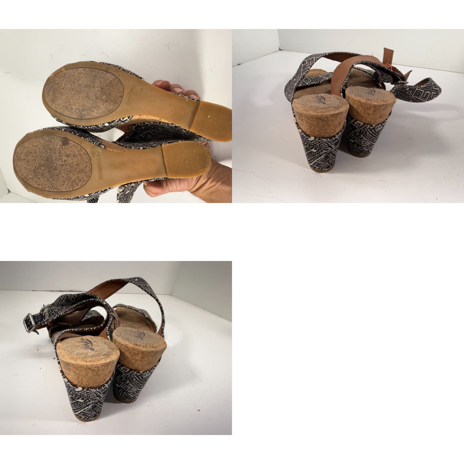 Lucky Brand Lucky Brand Moran Wedge Sandals Womens 8.5M Brown Black Crossover Ankle Strap Vintage: No Mens Womens Boy? Size US 7 / IT 37 - 9 Thumbnail