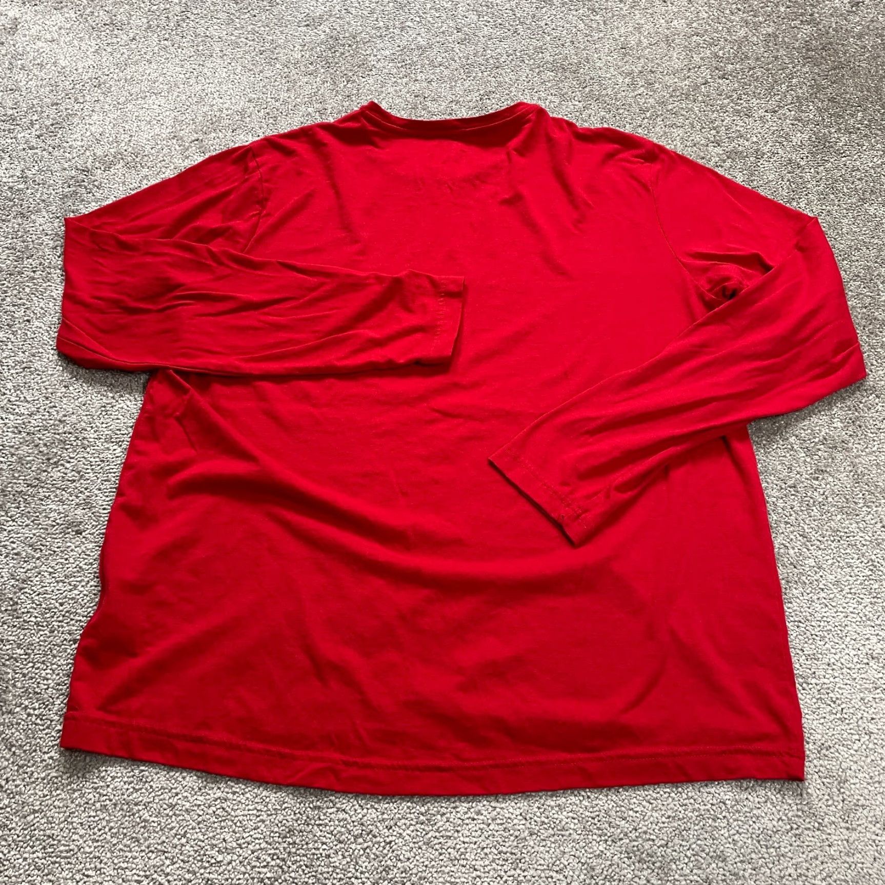 Athletic Works Athletic Works Driworks T-Shirt Mens XL Red Crew Neck Long Sleeve Tee Top Regular Fit Size US XL / EU 56 / 4 - 2 Thumbnail