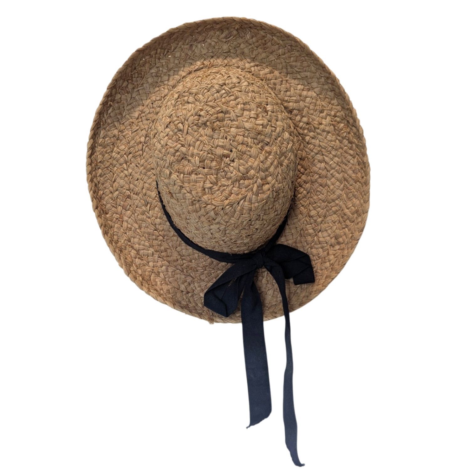 L.L. Bean Vintage L.L. Bean Navy Bow Straw Raffia Vacation Sun Hat Size ONE SIZE - 5 Thumbnail