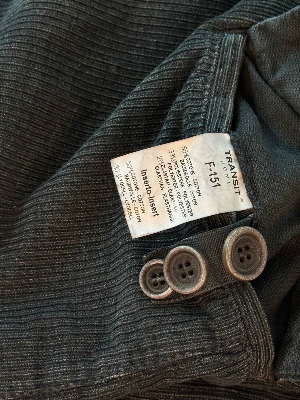 Transit Uomo Transit Uomo Men’s XL Black Corduroy Blazer Avant Garde Size 44L - 7 Thumbnail