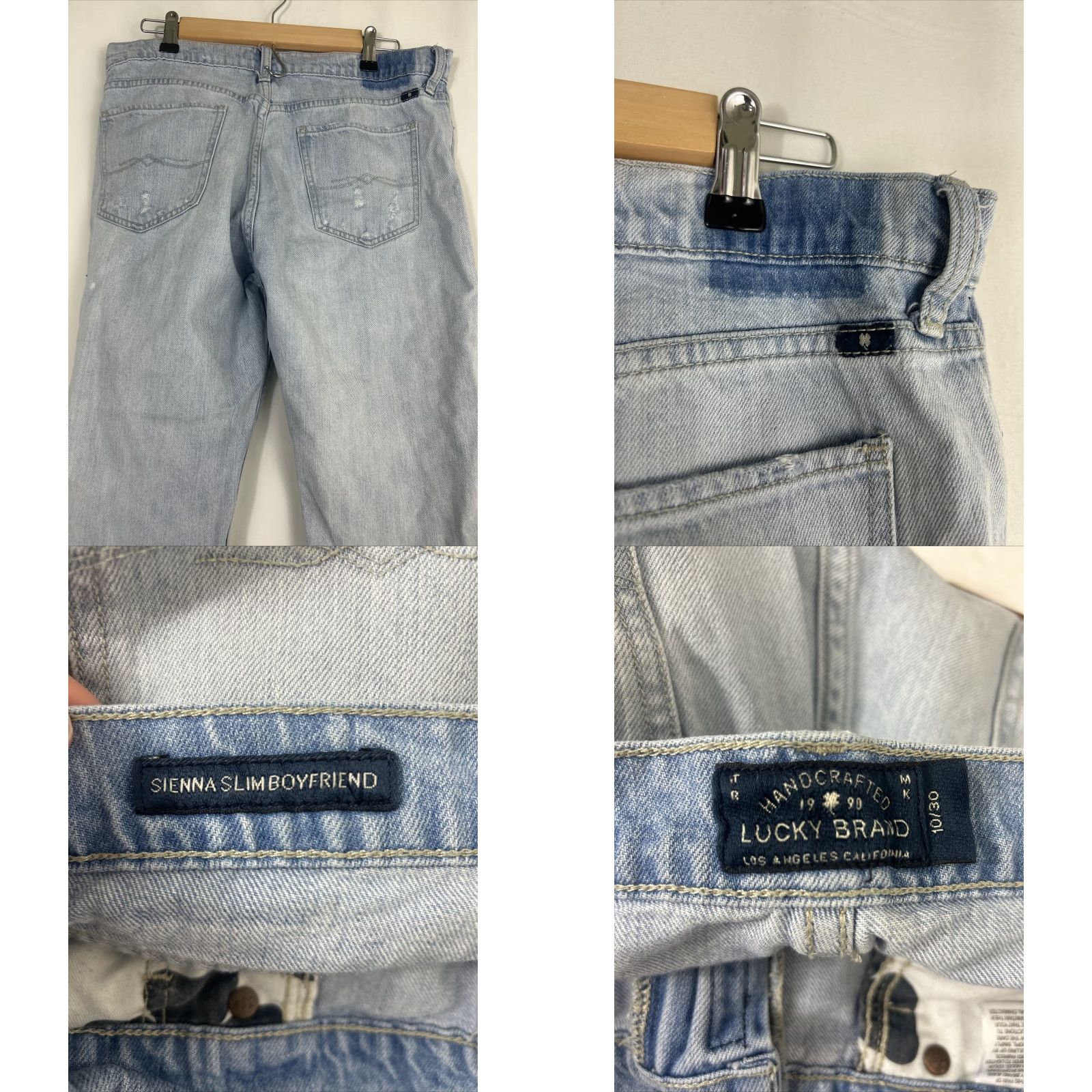 Lucky Brand Lucky Brand Jeans Womens 10/30 Blue Distressed Sienna Slim Boyfriend Light Wash Jeans Size 32" / US 10 / IT 46 - 8 Thumbnail