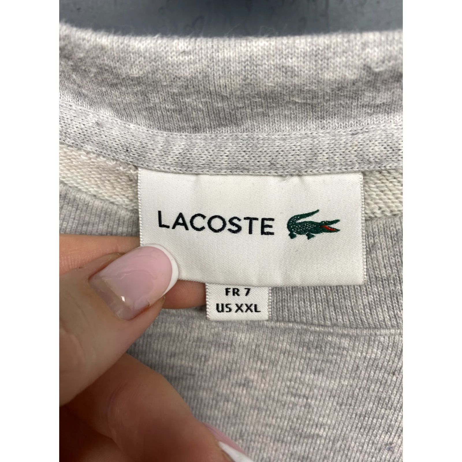 Lacoste Lacoste Vintage Mens Big Logo Crew Neck Sweatshirt Shirt 2XL Gray Logo 90s? Size US XXL / EU 58 / 5 - 5 Thumbnail