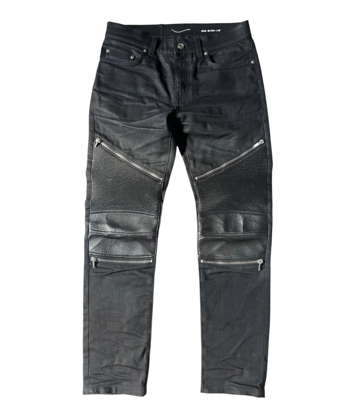 Saint Laurent Paris Saint Laurent Leather Panel Zipper Denim Size US 29 - 1 Thumbnail