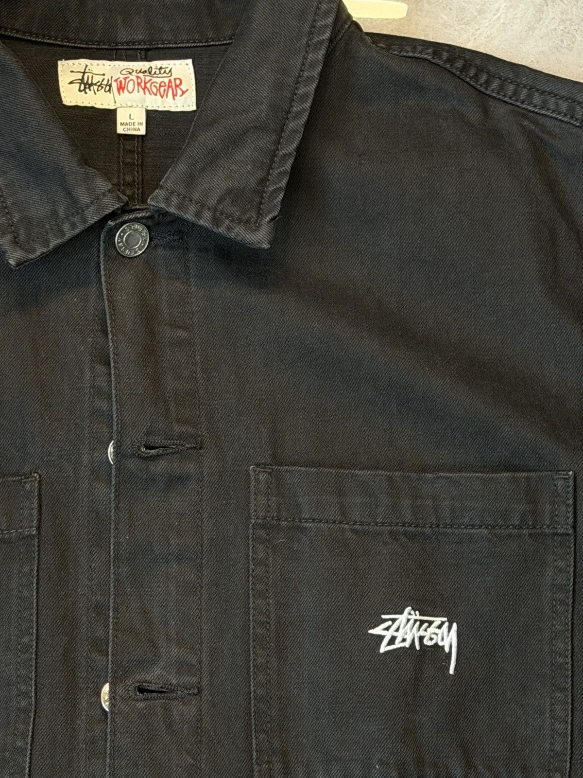 Stussy Stüssy Workgear Black Cotton Chore Jacket Size US L / EU 52-54 / 3 - 2 Thumbnail