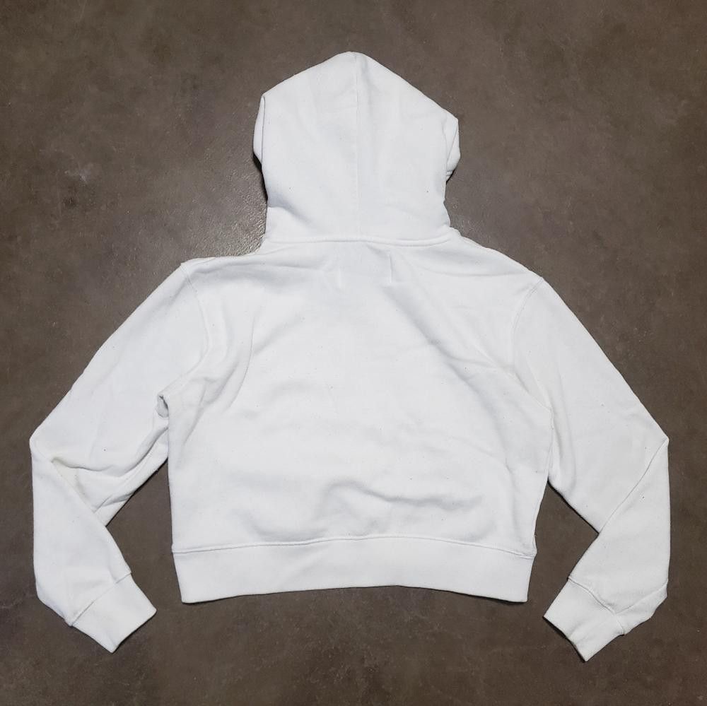 Designer White Perfect Crop SWS Active Hoodie Long Sleeve Size L / US 10 / IT 46 - 2 Thumbnail