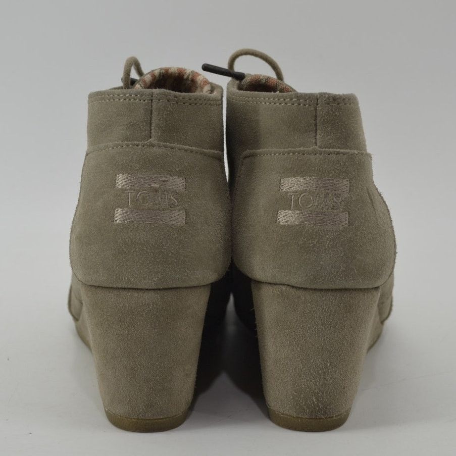 Toms Women’s Taupe Suede Wedge Booties Lace-Up Ankle Boots Size 8 Size US 8 / IT 38 - 6 Thumbnail
