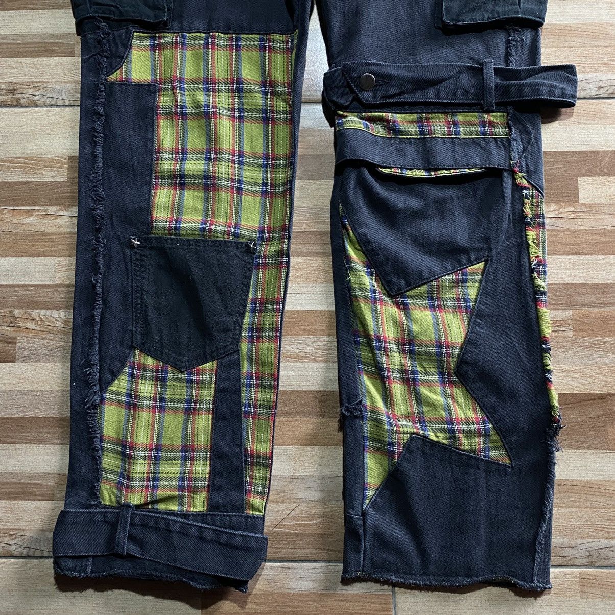If Six Was Nine Maison Emerald Loose Washead Stitching Denim Pants Size US 36 / EU 52 - 3 Thumbnail