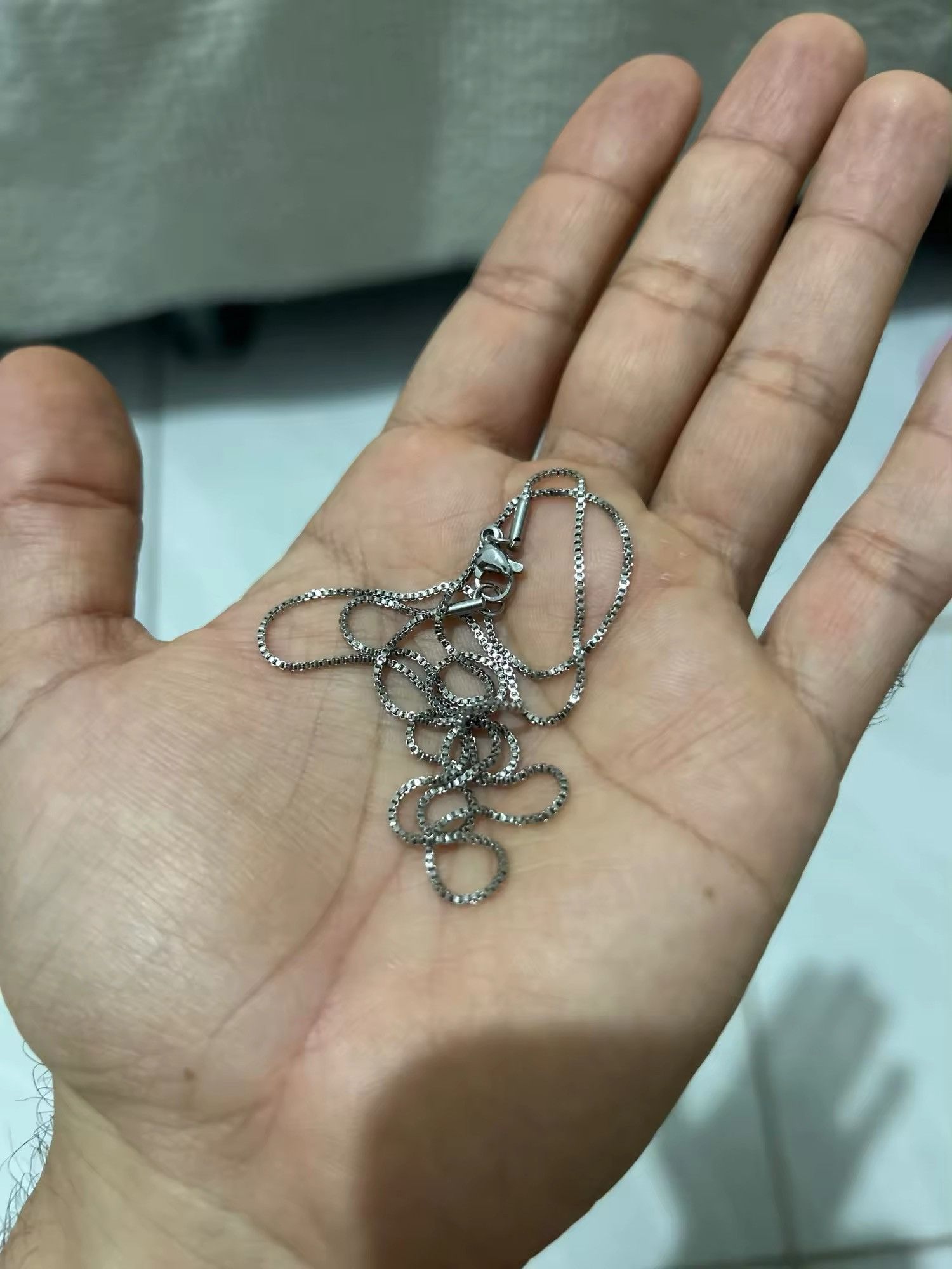 Other 1mm Steel Box Chain Choker Necklace Size ONE SIZE - 2 Thumbnail