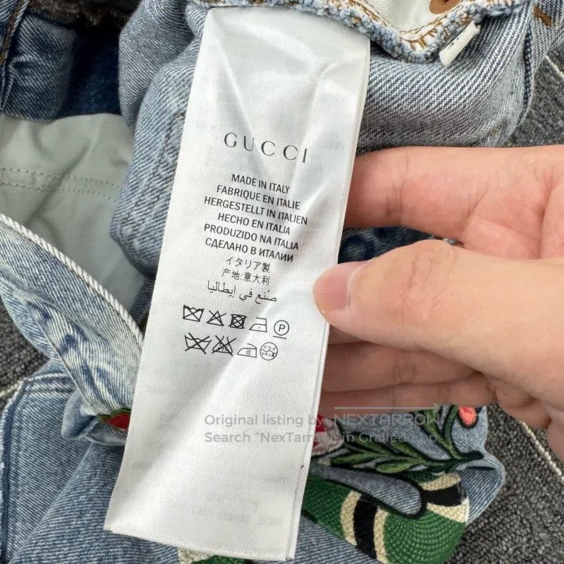 Gucci Gucci Embroidered floral multi-element denim skirt Size 26" / US 2 / IT 38 - 6 Thumbnail