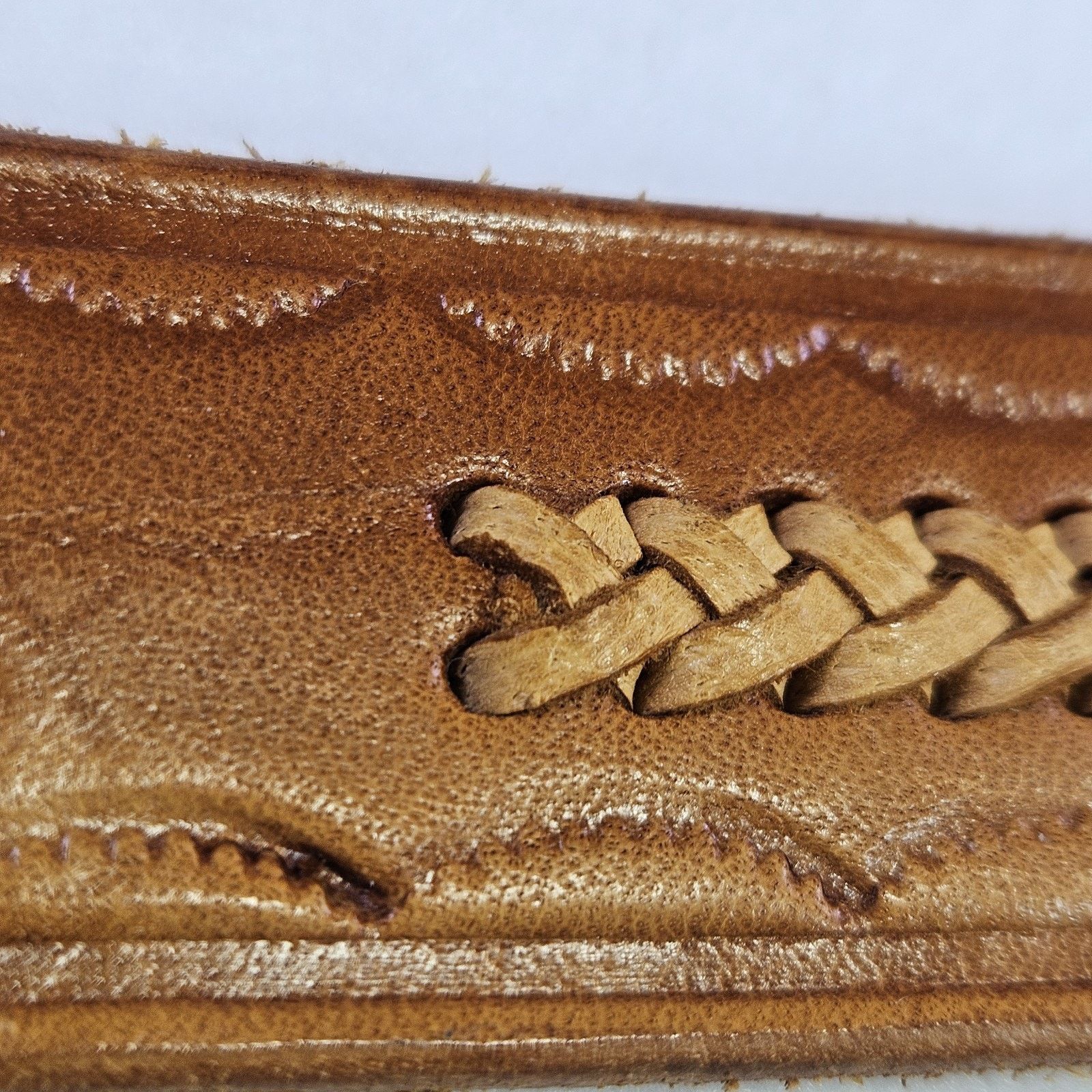 Vintage Tooled Leather Western Belt Southwestern Removable Buckle Size 42 - 10 Thumbnail